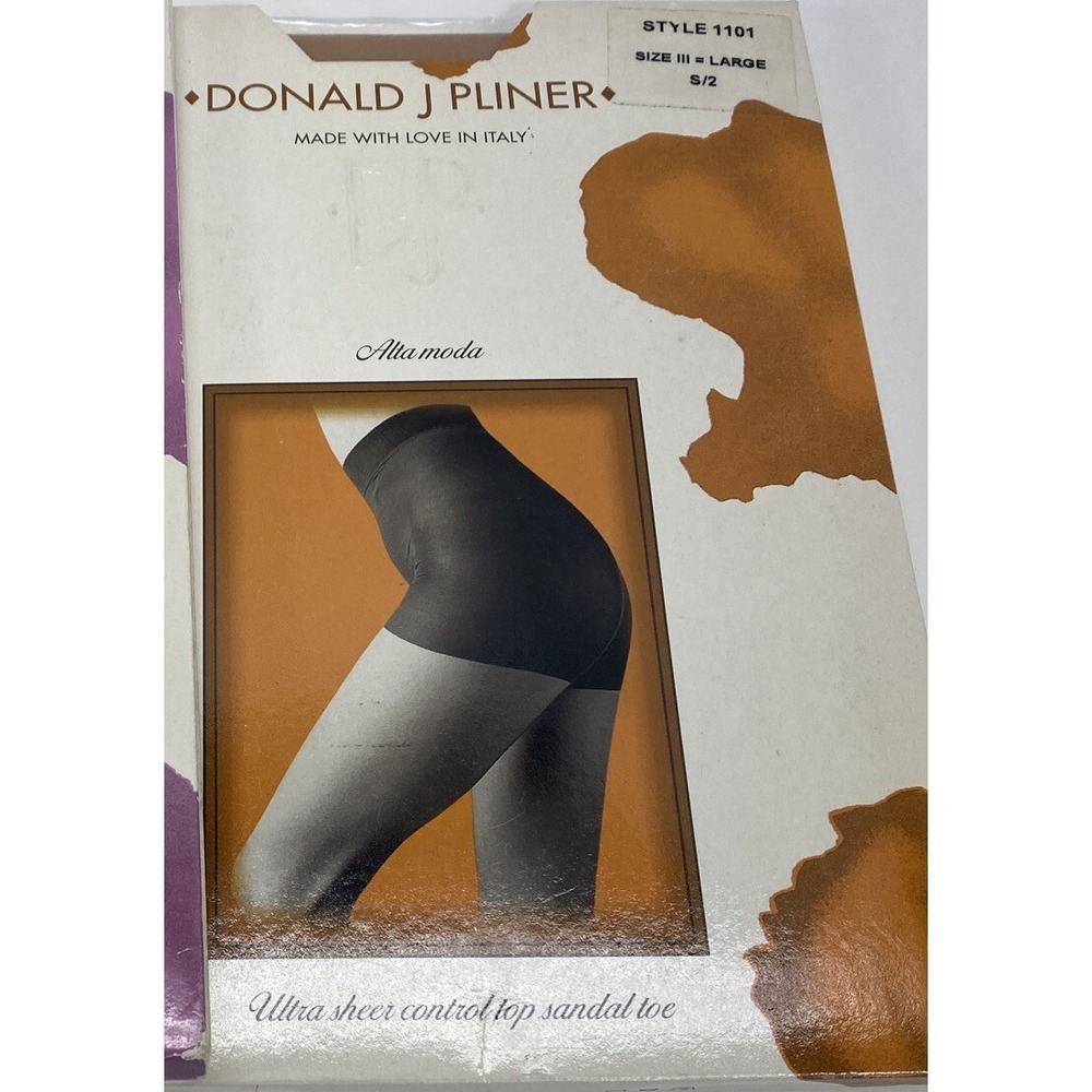 Donald J Pliner Pantyhose Size L Alta Mode Capri And 2 Ultra Sheer Control Top - Picture 4 of 5